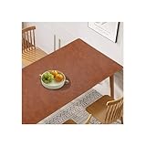 Tischdecke Farbige, Tischfolie PU 1.8 MM Dicke Stark Wasserdicht Abwaschbar Tischschutzfolie, Wunschmaß Tisch Schutzfolie Schreibtischunterlage, Dunkelbraun