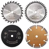Nettoppo 115 X 10 Mm Multifunktions-Hartmetall-SäGeblatt-Set mit 4 Kunststoff-SchneidbläTtern KreissäGeblatt