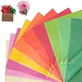 Seidenpapier 70x50 cm, 50 Blatt Seidenpapier Bunt 10 Farben, 17 g/m Transparentpapier Bunt, Geschenkpapier für Ostern Deko Geburtstag, DIY, Basteln, Weihnachten