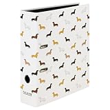 Falken Motiv-Ordner Dachshund, Made in Germany, 8 cm breit DIN A4 schwarzer Innenspiegel, glanzkaschierter Außenbezug Social Media 1 Stück