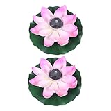 COOPHYA 2 Stück Solarbetriebene Lotus Schwimmleuchten Farbwechsel Pool und Teichbeleuchtung mit Langlebigem Material Wasserdichtes Solarlicht für Garten Fluss und See Dekorative LED Lampen