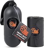 Tuff Pets Hundekotbeutelhalter - Kotbeutelhalter aus Bambus - 1 Rolle Tuff Pets Kotbeutel (10 Beutel) inklusive - Hundekotbeutel-Spender - Funktioniert mit jeder Kotbeutelrolle