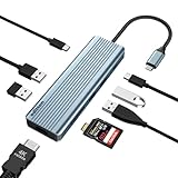 oditton 9 in 1 USB C Hub, Dockingstation mit 4K @ 30Hz HDMI, USB C Adapter, 3 x USB 3.0, USB C 3.0 Datenübertragung, 1 x USB 2.0, 100 W PD, SD/TF Kartenleser, kompatibel mit Laptop und Anderen