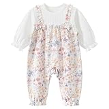 gurcooc Baby Mädchen Strampler Langarm Rüschen Gerippt Frühling Herbst Bow Baby Body Outfit Set, 3-24 Monate