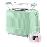 Russell Hobbs Toaster [für 2 Scheiben] Eden (6 Bräunungsstufen, Hebefunktion, Auftau-, Aufwärm- & Stoppfunktion, Krümelschublade, Brötchenaufsatz, Pistazie 27374-56