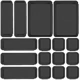 Royouzi Schubladen Organizer Set 16 Stk Schubladen Einlagen, Aufbewahrungs-Box Einteiler Trenn-System Küche Schreibtisch Utensilien (Anthrazit)