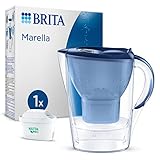 BRITA Wasserfilter Kanne Marella blau (2,4l) inkl. 1x MAXTRA PRO All-in-1 Kartusche – Filterkanne zur Reduzierung von Kalk, Chlor, Blei, Kupfer & geschmacksstörenden Stoffen im Leitungswasser