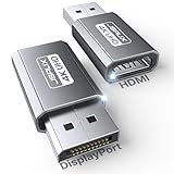 JSAUX 4K DisplayPort zu HDMI Adapter 2-Stück, DP PC zu HDMI Monitor Konverter Video UHD 2K@120Hz,4K@30 DP Stecker zu HDTV Buchse, Kompatibel für Dell, Lenovo, HP,GPU, AMD, NVIDIA, Desktop