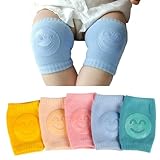 Xiyocadt 5 Paar Baby Krabbeln Knieschoner Mit Anti Rutsch Gummipunkte Für Kleinkinder 0-12 Monate
