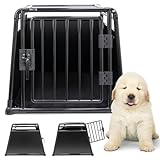 MaxxPet Hundebox Auto, Hundetransportbox Auto, Hundebox Auto Kofferraum, Hundebox XXL, Hundebox Große Hunde, Hundeboxen Alu, Hundekäfig Auto, 76x84x69cm