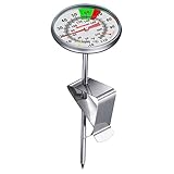 Westmark Milch-Thermometer – praktisches Küchenthermometer zum optimalen Aufschäumen von Milch, leckerer Milchschaum für Kaffee, Barista-Thermometer mit Clip – Edelstahl