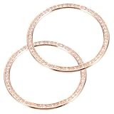 LIGIGWASH 2 Stück Metal Watch Bezel Ring Teiliges Roségold Kratzfeste Glänzende Lünette Ersatz für Damenuhr Leicht und Einfach zu Montieren Schützender Uhrenring mit