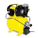 TROTEC Hauswasserwerk TGP 1025 EF – Pumpe mit Vorfilter, Leistung 3500 l/h, 1000 W, Förderhöhe 30 m – Energiesparend, Auto-Restart, Auto-Stop, für Brauchwasserversorgung, Bewässerung, Edelstahl