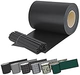 KESSER® PVC Sichtschutzstreifen Sichtschutz Rolle Doppelstabmatten Zaun Blickdicht | 35m x 19 cm | 30 Befestigungsclips | Wetterfest und Windschutz | Zaunfolie Sichtschutz Garten Gartenzaun, Anthrazit