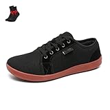 ZDOUXUAN Herren-Barfußschuhe, modische Walking-Kleider-Sneaker, Bequeme Mesh-Leichte, weiche Sportschuhe(Black orange,46 EU)