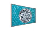 Könighaus Orient Bildinfrarotheizung - 1200 Watt | 5 Jahre Garantie | Ultraflache Infrarotheizung | Heizkörper mit Könighaus Thermostat | Rahmenfarbe: Dunkles Holz | Motiv: 09. Mosaik