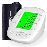 Blutdruckmessgerät, Blutdruckmanschette, 22–42 cm, 2 x 99 Speicher-Sets, 4 x AAA-Batterien im Lieferumfang enthalten, Weiß