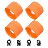 PATIKIL 70mm Skateboard-Räder, 1 Satz 85A Härte Street Wheels PU Flash Cruiser Wheels Hohe Elastizität mit 608RS Lagern für Skateboards Ersatz, Orange