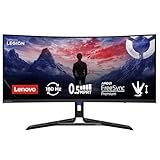 Lenovo Legion R34w-30 Gaming Curved Monitor 34 Zoll WQHD (3440x1440) VA, 0,5ms MPRT, 180Hz, Lautsprecher 2x3W, 2x HDMI 2.1 und DisplayPort 1.2, AMD FreeSync Premium, DP-Kabel, Raven