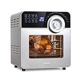 Klarstein AeroVital Cube Chef Heißluftfritteuse - 1700 W Heissluftfriteuse, Airfryer mit Touchscreen, 16 Programme, 50-220 °C, 14 L, ca. 10 h Zeitvorwahl, Edelstahl, silber