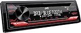 JVC KD-DB622BT CD-Autoradio mit DAB+ und Bluetooth Freisprecheinrichtung (Soundprozessor, USB, AUX-In, Spotify Control, 4 x 50 Watt, rote Tastenbeleuchtung, Ohne Antenne)