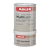 ADLER 2K-PU-Multilack, Fliesenlack matt Weiß, RAL9016 Verkehrsweiß - 1 kg inkl. Härter - Fliesenfarbe mit hervorragenden Hafteigenschaften für diverse Untergründe, Grund- und Decklack