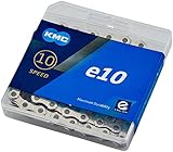 KMC Unisex – Erwachsene e10 Silver E-Bike 10-Fach Kette 1/2' x11/128, 122 Glieder, Silber