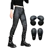 Generisch Damen Slim Fit Motorrad Jeans Mit Protektoren Knie Und Hüftprotektoren Stretch Slim Fit Denim Motorradhose Dehnbar Reiter Leggings Cargo Motorradjeans Schutzhose Biker Pants