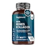 WeightWorld Kollagen Kapseln - 1170mg pures Marine Collagen - 120 Capsules - NatiCol Meereskollagen Hydrolysat Typ1 - Laborgeprüft in Deutschland - Mit Reines Kollagen Protein Pulver