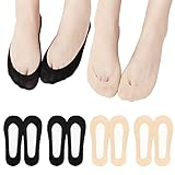 Füßlinge Damen, Ballerina Socken Damen Rutschfeste Invisible Socks Sneaker Socken Unsichtbare Sockn für Hohe Absätze Bootsschuhe (DE/NL/SE/PL, Numerisch, 39, 42, Regular, Regular, Schwarz+Nackt)