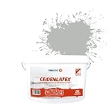 Farbklecks24 Seidenlatex Color 2,5L Grau 7-0 Latexfarbe grau, abwaschbare Wandfarbe, Küchenfarbe, Badfarbe