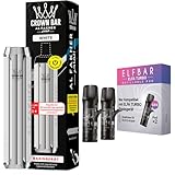 AF Brown Bar Pod Kit Akkuträger + 2 x 0,8Ω Leerpods, Pod System 500mAh, Pod Mod, Nachfüllbares Basisgerät | Wiederaufladbar, DTL & MTL-System, Type-C, Ohne leere Pods, Kein E-Liquid, Kein Nikotin