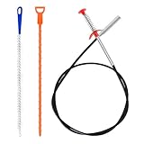 3 Stück Abflussschlange, Spülbecken Reinigungshaken, Abflussspirale, Abflussreiniger Spirale Rohrreinigungsbürste, Reinigungsspirale Abfluss Haar Clog Tool für Waschbecken Badewanne Abwasserkanäle
