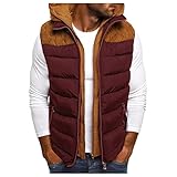 Beokeuioe Herren Weste Wendeweste Wendbare Steppweste Kapuze Vest Ärmellos Jacke Übergangs Daunenweste Herrenweste Sportweste Übergangsjacke westen Bodywarmer