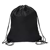 Sliverdew Kordelzugbeutel, schwarze PE-Beutel Kordelzug Turnbeutel String Schwimmbeutel Kordelzug Rucksack für Sport, Schule, Fitnessstudio, Reisen, Schwimmen, Strand