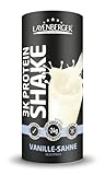 Layenberger 3K Protein Shake - 79 % Eiweiß und nur 4,1 % Kohlenhydrate bei 7,2 g Zucker, (1x 360 g) - Vanille-Sahne