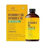 Botanic Hearth Vitamin E Öl (Vitamin E Oil) | 100% rein & natürlich | 35.000 IE | Für Nägel, Haare, Augenbrauen & Wimpern | Inkl. Bürste | Haar- & Körperöl | 2 Fl Oz