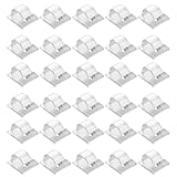 Hfourhnik Lichterhaken für Außenbereich, 30er-Pack mit 30 Wasserfesten Selbstklebenden Rückseiten, Transparenter Kunststoff, Metall, 100%