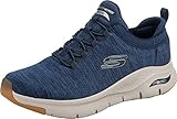Skechers Herren Arch Fit Waveport Sneaker, Navy Mesh Trim, 46 EU