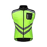 Fahrradweste Herren Sommer Leicht Softshell Winddicht Wasserdicht ärmellose Weste Laufweste Mesh-Futter Innen Sommerweste Männer Leicht Mountainbike Windweste Reflektierendes Sportweste Oberteil