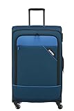 Travelite paklite 4-Rad Weichgepäck Koffer Größe L mit Dehnfalte + TSA Schloss, Gepäck Serie DERBY: Stilvoller Trolley in Two-Tone-Optik, 77 cm, 102 Liter (erweiterbar auf 115 Liter), Blau