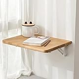 MOYIDUE Klappbarer Wandtisch aus Massivholz, multifunktionaler Wandschreibtisch/Aufbewahrungsregal, platzsparendes, Robustes Design mit einfacher Installation für Schlafzimmer, Küche, Wohnung