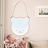 LIMEOW Bärenspiegel, 3D Acryl Spiegel Kinderzimmer, Kinderzimmer Wandspiegel, Kleiner Spiegel zum Aufhängen, Niedlicher Bärenspiegel mit Holz Wandsticker Wanddeko für Kinderzimmer Badezimmer