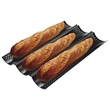 LCXCXY 1 Artikel für Baguette Backform, Schwarzbrotbacken, Kompatibel für Baguette-Backblech (38 x 24,5cm), dicke Antihaftbeschichtung, Anwendbar für Baguetteblech zum Backen für Baguetteformen