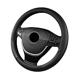 DKDXID Lenkradbezug Leder Lenkradhüllen 38CM Sport Auto Lenkradbezug Universal Car Steering Wheel Cover Lenkradschoner Auto Lenkrad Schutzhülle Lenkradschutz Auto Abdeckung Lenkrad überzug-Schwarz