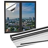 PEOVLVN Glas Isolierfolie Fenster Sonnenschutzfolie UV Folie Fenster Hitzeschutz 45x200 cm Selbstklebend Spiegelfolie Fensterfolie Sichtschutzfolie für Fenster UV-Schutz für Haus Wohnzimmer