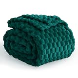 Aisbo Kuscheldecke Flauschig Decke Dunkelgrün - Fleecedecke 150x200 cm XL als Sofadecke Couchdecke, Weich Kuschelige Wohndecke für Wohnzimmer Deko Blanket, Dicke Warme Plüschdecke
