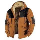 Generisch Herren Winter Jacke Quilted Steppjacke Gefüttert Winterjacke mit Abnehmbarem Kunstfellkragen Felljacke Einfache Mode