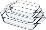 Pyrex 8023510, Set aus 3 Auflaufformen aus Glas – Borosilikatglas