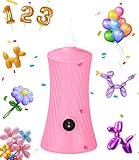 Luftballonpumpe, Ballonpumpe Elektrisch für Lange Ballons,30W Elektrische Ballonpumpe Luftballons für Party, Hochzeit, Geburtstag, Werbeaktionen und Festivaldekoration Rosa